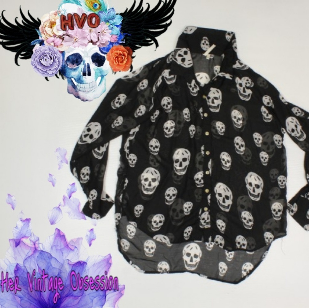 XL Black see thru with skulls by Last Kiss